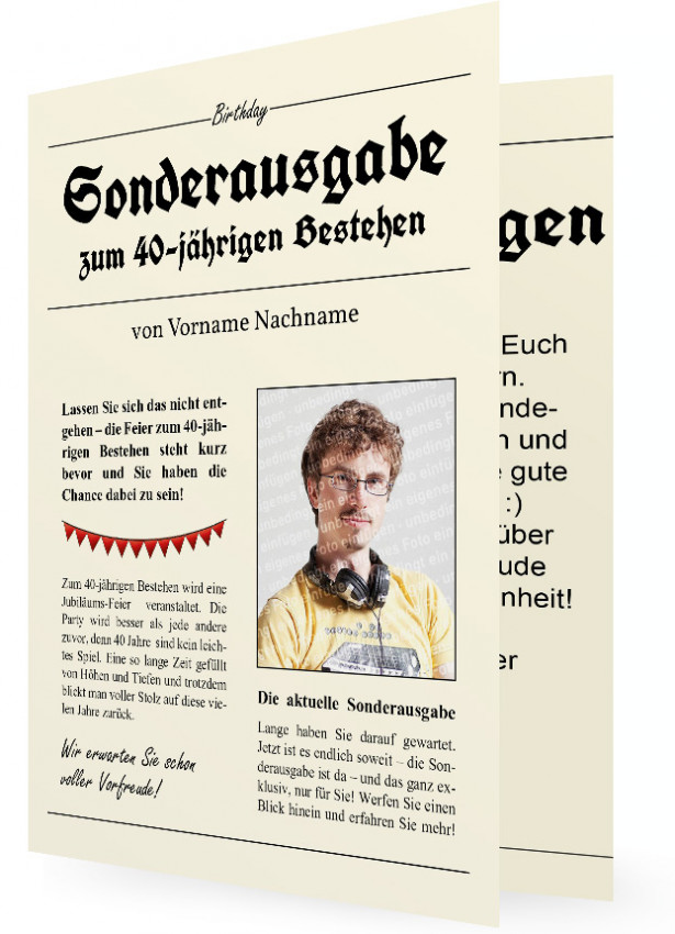 Geburtstag Zeitung Wunderschone Geburtstagsspruche