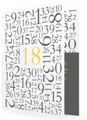 18. Geburtstag Einladungskarte, Zahlen gelb