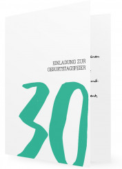 30. Einladung für Geburtstag, große grüne 30