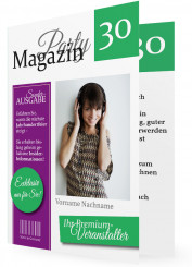 30. Geburtstag Einladungskarte, Magazin grün-lila
