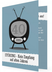 40. Geburtstag Einladung Vorlage, Fernseher, blau