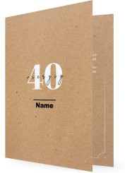 40. Geburtstag Einladung Vorlage, Kraftpapier Optik