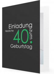 40. Geburtstag Einladung Vorlage, Schrift grün