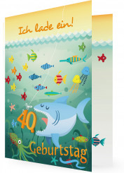 40. Geburtstag Einladungskarten, Fische
