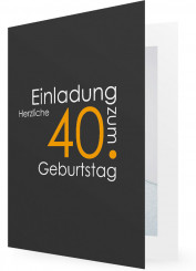 40. Geburtstagseinladung, Schrift orange