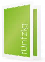 50. Geburtstag, Einladungen einfarbig Grün mit Weißer Schrift