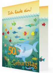 50. Geburtstag Einladungskarte, Fische