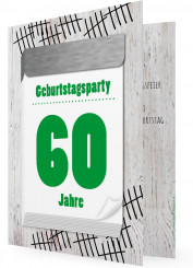 60. Geburtstag witzige Einladung, Abreißkalender grün