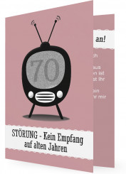 70. Geburtstag Einladung Vorlage, Fernseher, altrosa