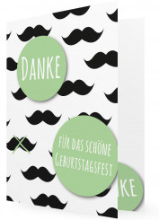 Dankeskarte Geburtstag, Bart grün