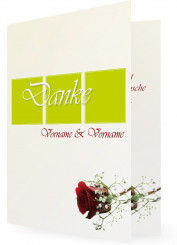 Dankeskarte Hochzeit, Rote Rose