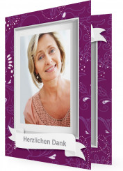 Dankeskarten für Geburtstag, Lila Karte mit Muster