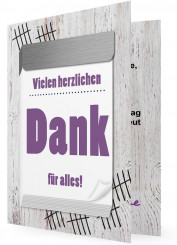 Dankeskarten zum Geburtstag, Abreißkalender Lila
