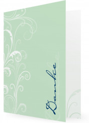 Dankkarte für Geburtstag Vorlagen, Hellgrüne Karte, Ornamente