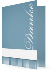 Dankkarte Geburtstag Vorlagen gestalten, Taubenblaue Karte, Streifen unten