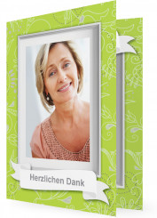 Dankkarten für Geburtstag, Limettengrüne Karte mit Muster