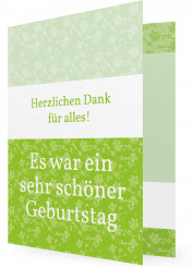 Dankkarten Geburtstag, Ornamente, limettengrün