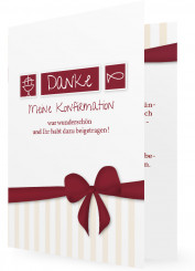 Dankkarten Konfirmation, Schleife in beere