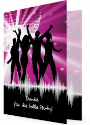 Danksagung Geburtstag, Party, Rosa/Schwarz