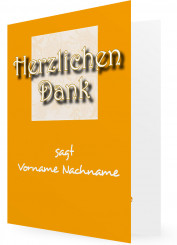 Danksagung zum Geburtstag Vorlage, Orange Karte, klassisch