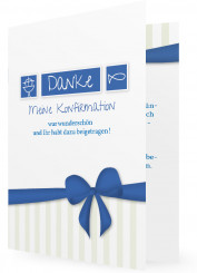 Danksagungen Konfirmation, Schleife in blau