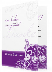 Danksagungen zur Hochzeit, Lila Ornamente