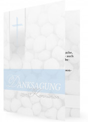 Danksagungen zur Kommunion, Blau mit Kiesel