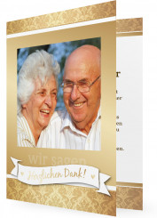 Danksagungskarte Goldhochzeit, Goldenfarbenes Muster