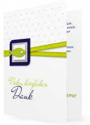 Danksagungskarte Konfirmation, gepunktet mit Fisch, grün