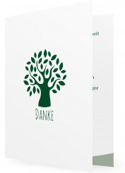 Danksagungskarte Trauer, grüner Baum