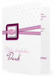 Danksagungskarten Konfirmation, gepunktet mit Fisch, rosa