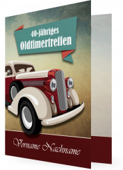 Einladung 40. Geburtstag, Oldtimer
