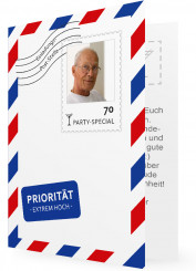 Einladung 70. Geburtstag, Post