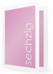 Einladung für den 60. Geburtstag, Hellrosa mit Schrift und Rahmen in Weiß