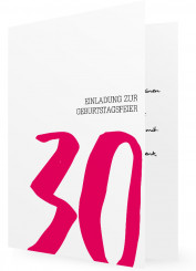 Einladung für Geburtstag 30, große pinke 30