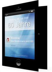 Einladung Geburtstag 60, Smartphone-Bildschirm
