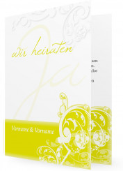 Einladung Hochzeit, Grüne Ornamente