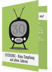 Einladung zum 30., Fernseher, grün