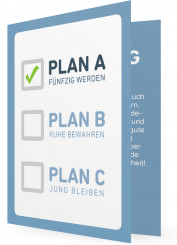 Einladung zum 50. Geburtstag, Plan A, blau