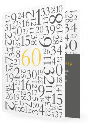 Einladung zum 60., Zahlen gelb