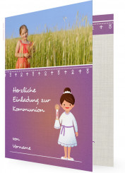 Einladung zur heiligen Erstkommunion, Kommunionkind Mädchen