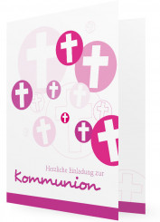 Einladung zur Kommunion, Rosa Kreuze