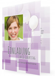 Einladungen 18. Geburtstag, Lila Kästchen
