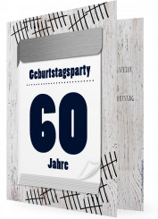 Einladungen 60. Geburtstag, Abreißkalender blau