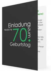 Einladungen Geburtstag 70, Schrift grün