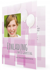 Einladungen zum 18. Geburtstag, Rosa Kästchen