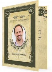 Einladungen zum 50. gestalten, Dollar-Schein