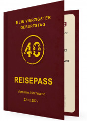 Einladungskarte 40. Geburtstag, Reisepass