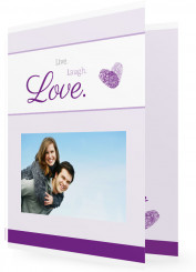 Einladungskarte Hochzeit, Fingerprint lila