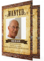 Einladungskarte zum Geburtstag, Wanted